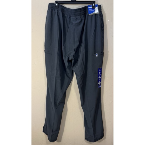 ScrubStar Pants Women XL Pull-On Straight Leg Pockets Yoga Waistband Gray NEW - Picture 4 of 5